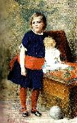 jenny nystrom flicka med docka oil painting reproduction